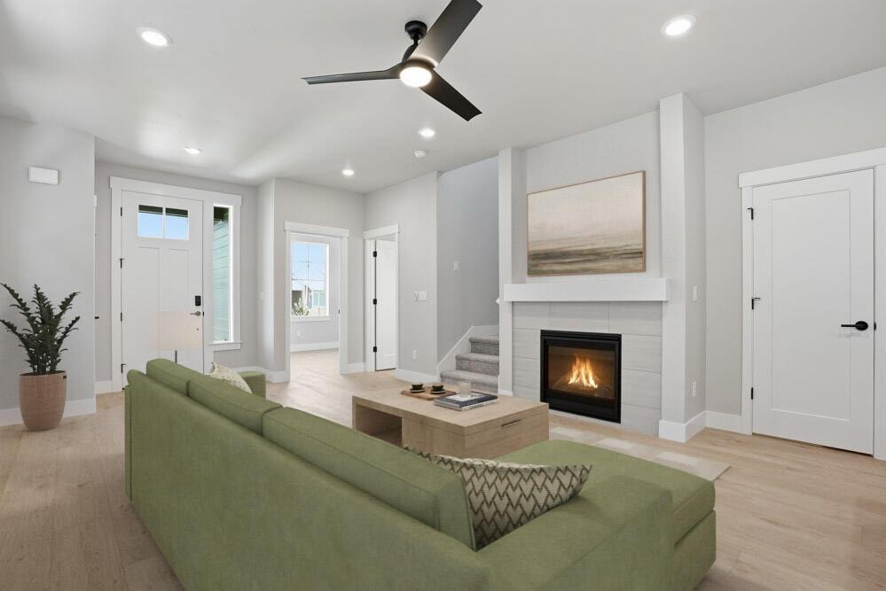Subject property - virtual staging of greatroom