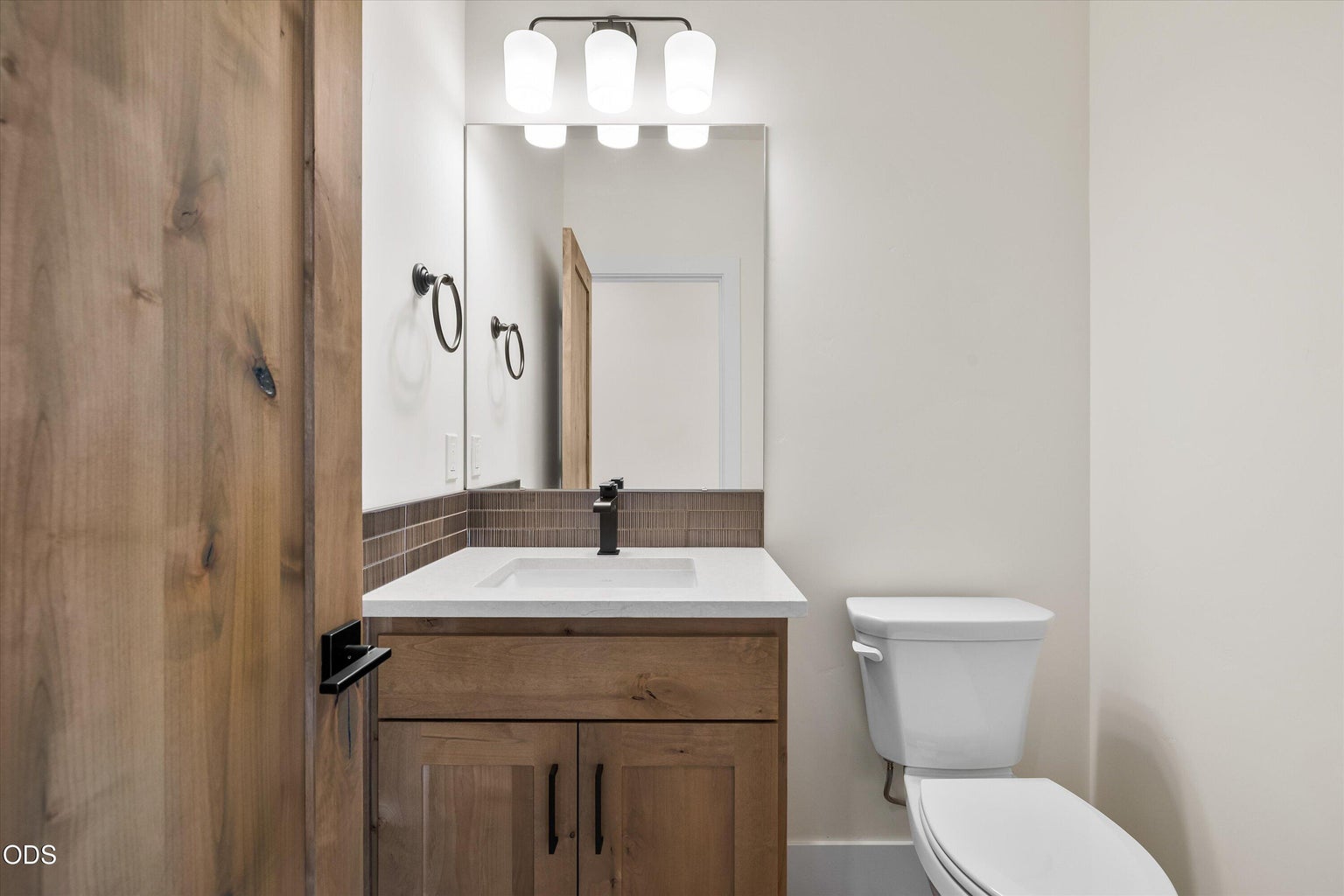 Powder room off of great room hallway