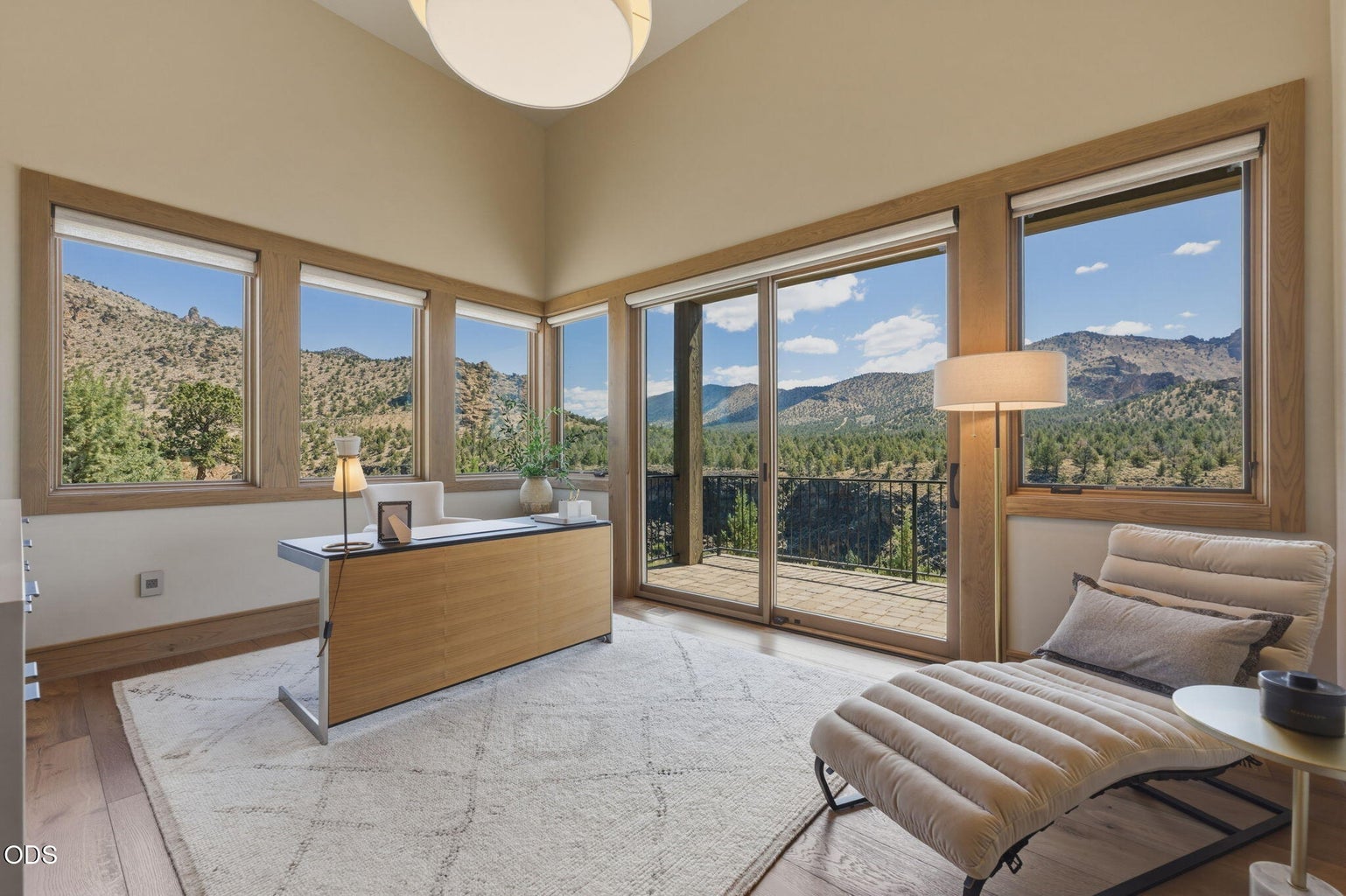 Private office, wraparound windows, balcony, canyon and mountain views