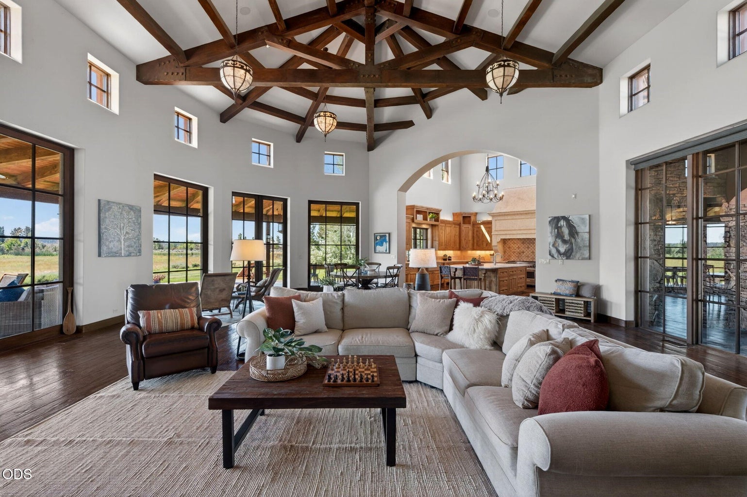 Great room with views of kitchen