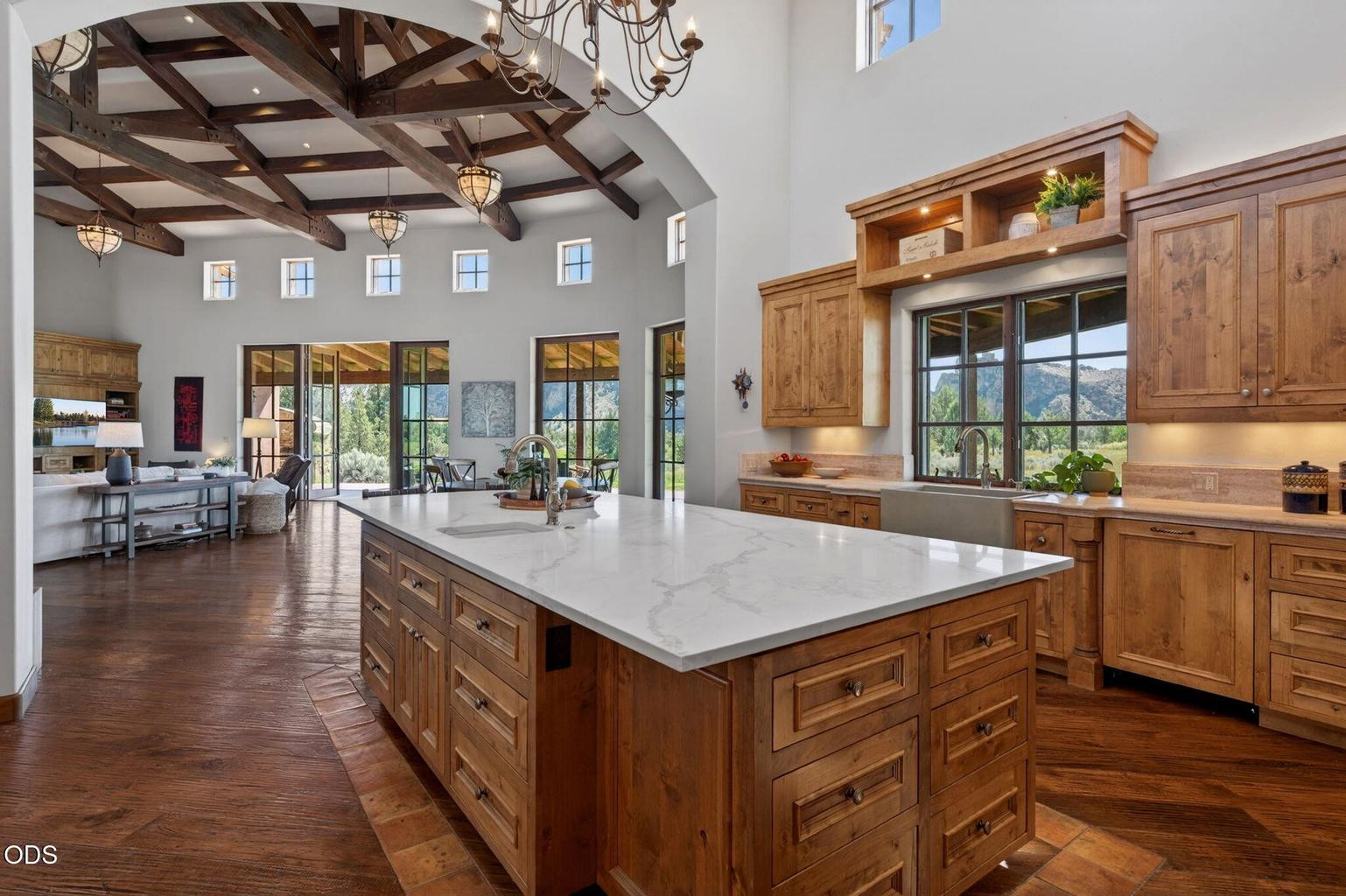View from kitchen to great room