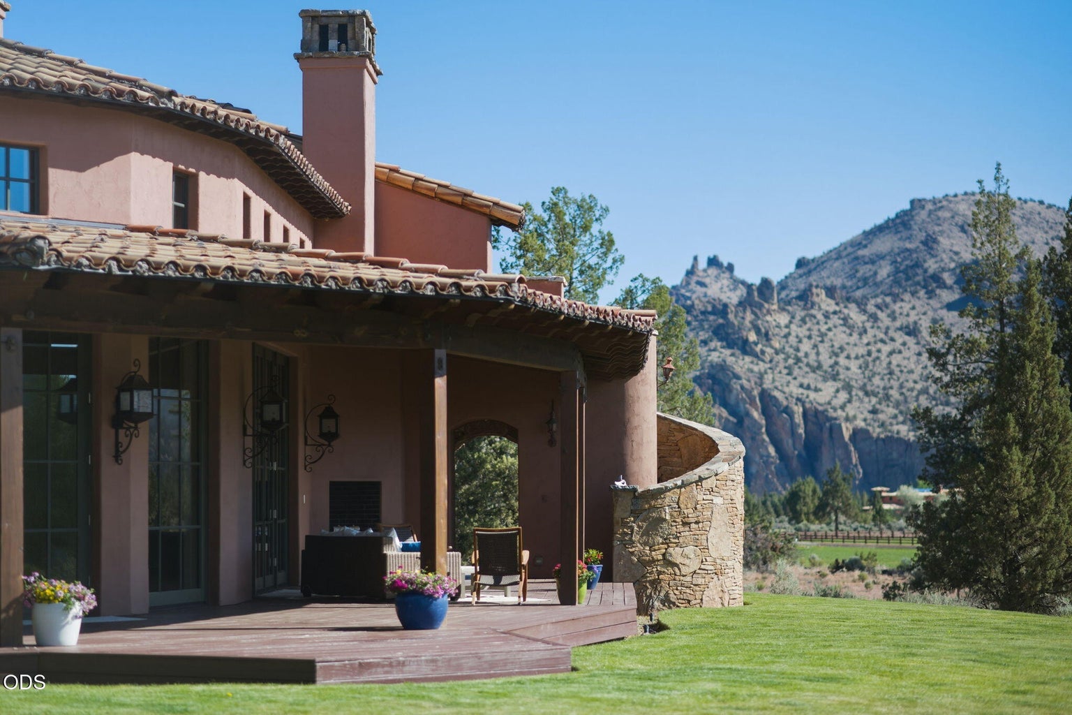 Back of home and outdoor living areas