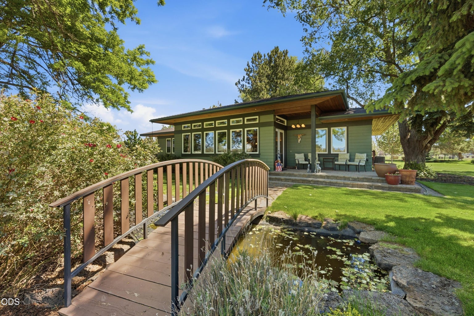 Takes you over the very quaint pond!