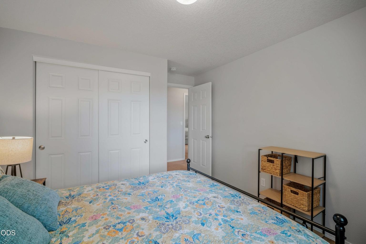 Closet storage and efficient room dimensions add everyday function to this secondary bedroom.