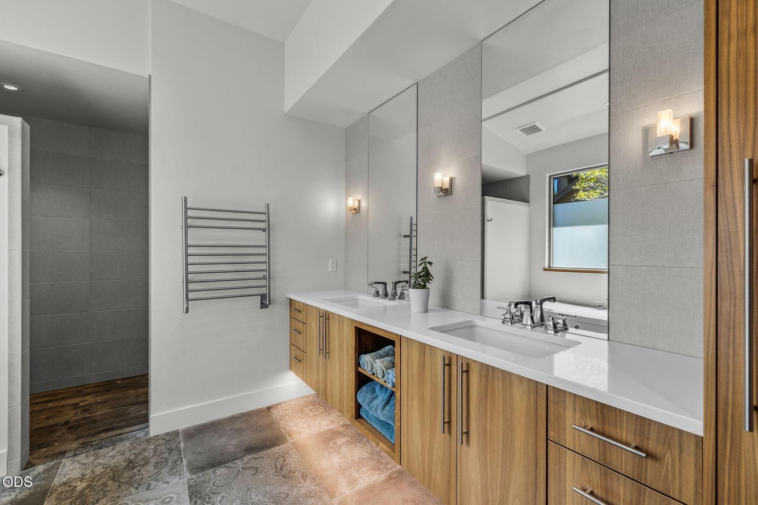 Double vanities and extra cabinetry