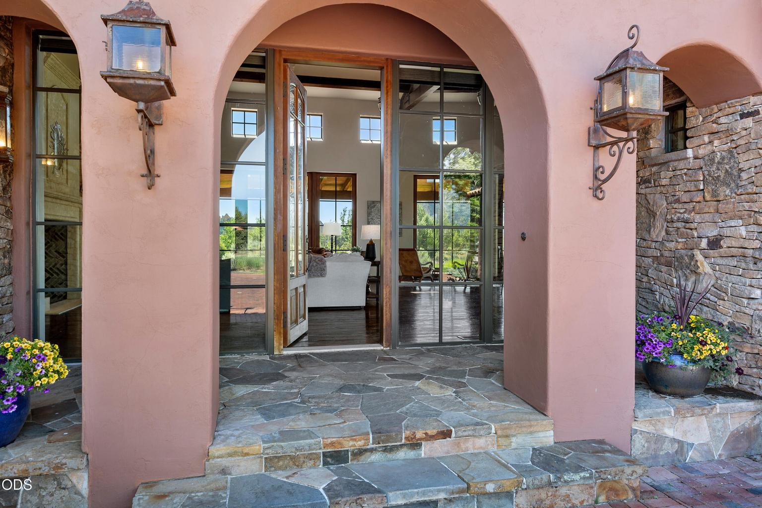 Front Door and Wall of Windows