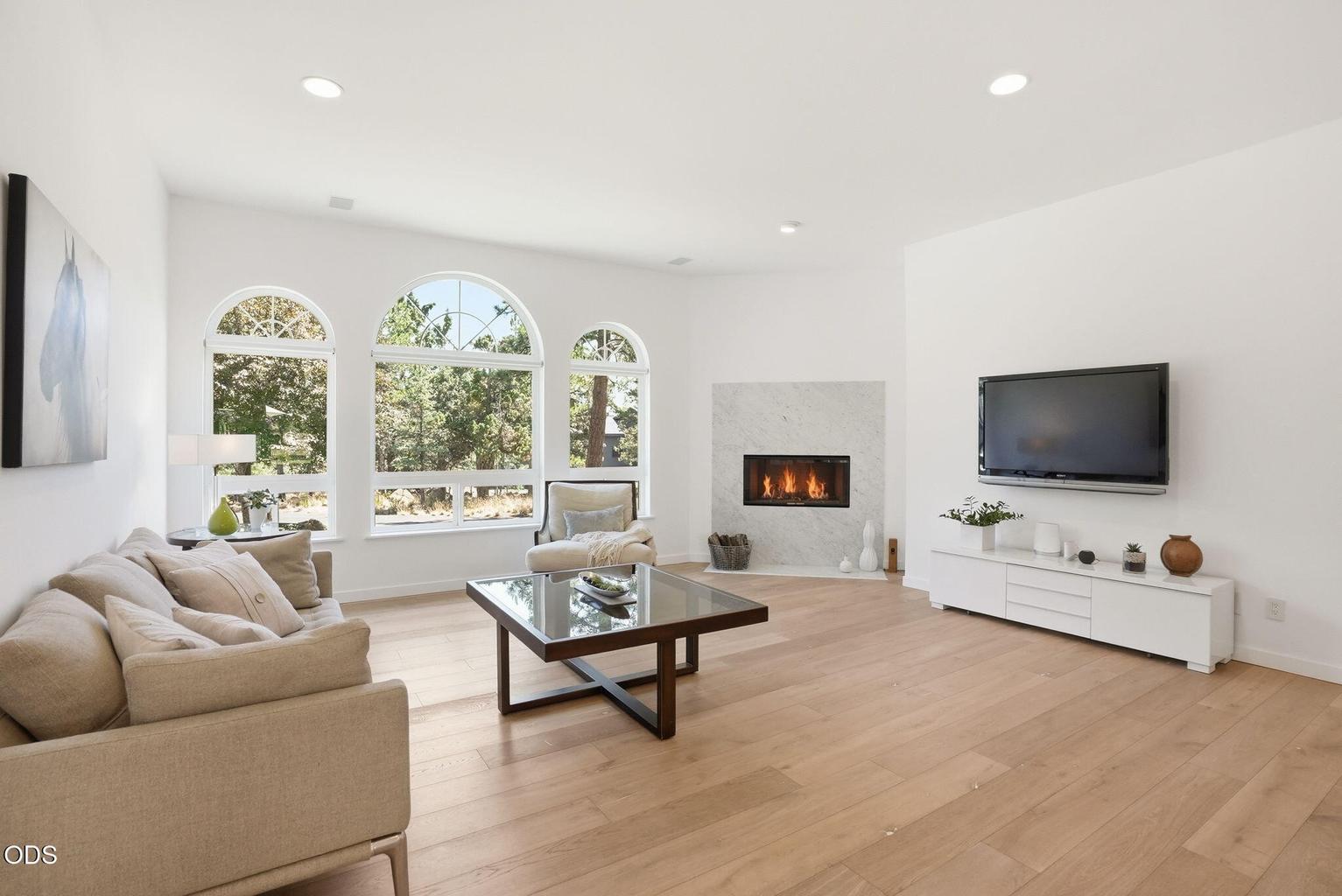 Wood Burning Fireplace, gas assist.