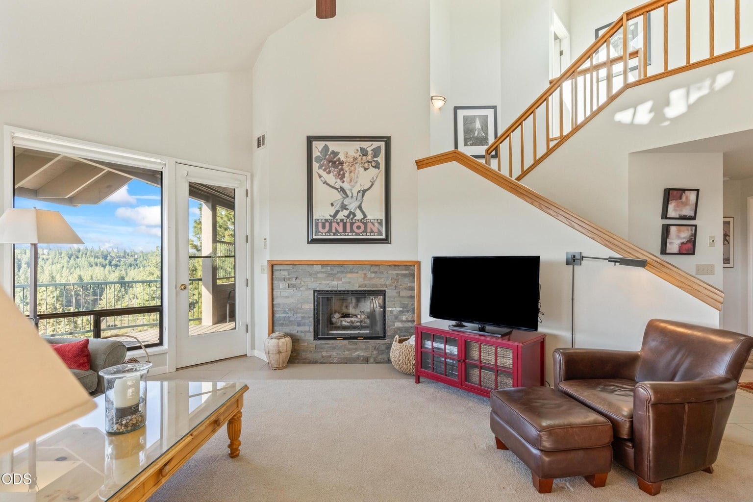 Fireplace in great room