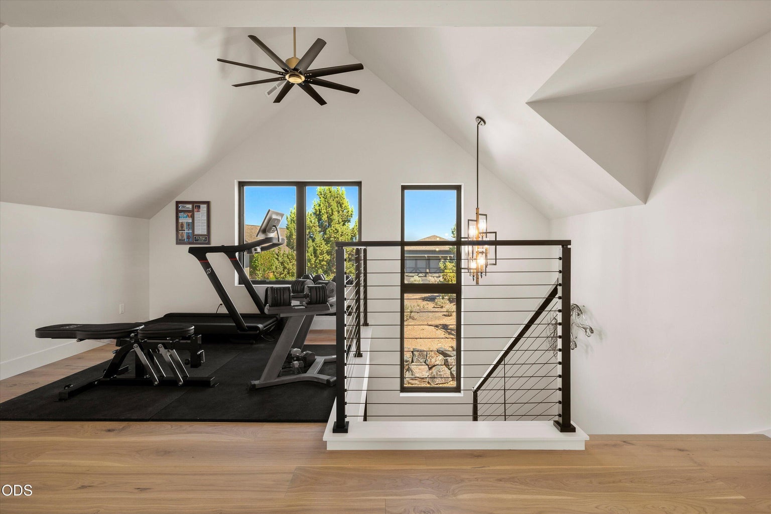 At the top of the staircase find a flex space - gym, media, office...