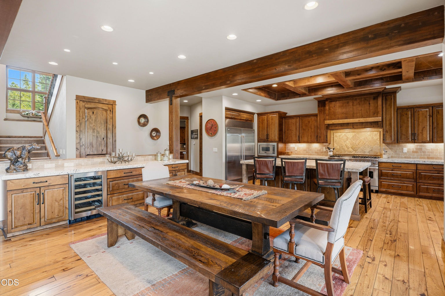 Dining area includes a bar area, ideal for entertaining.