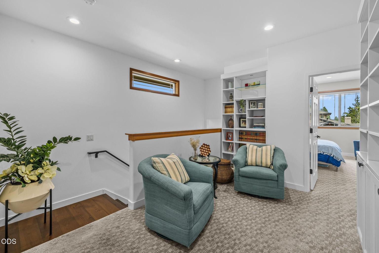 Upstairs landing with added built ins