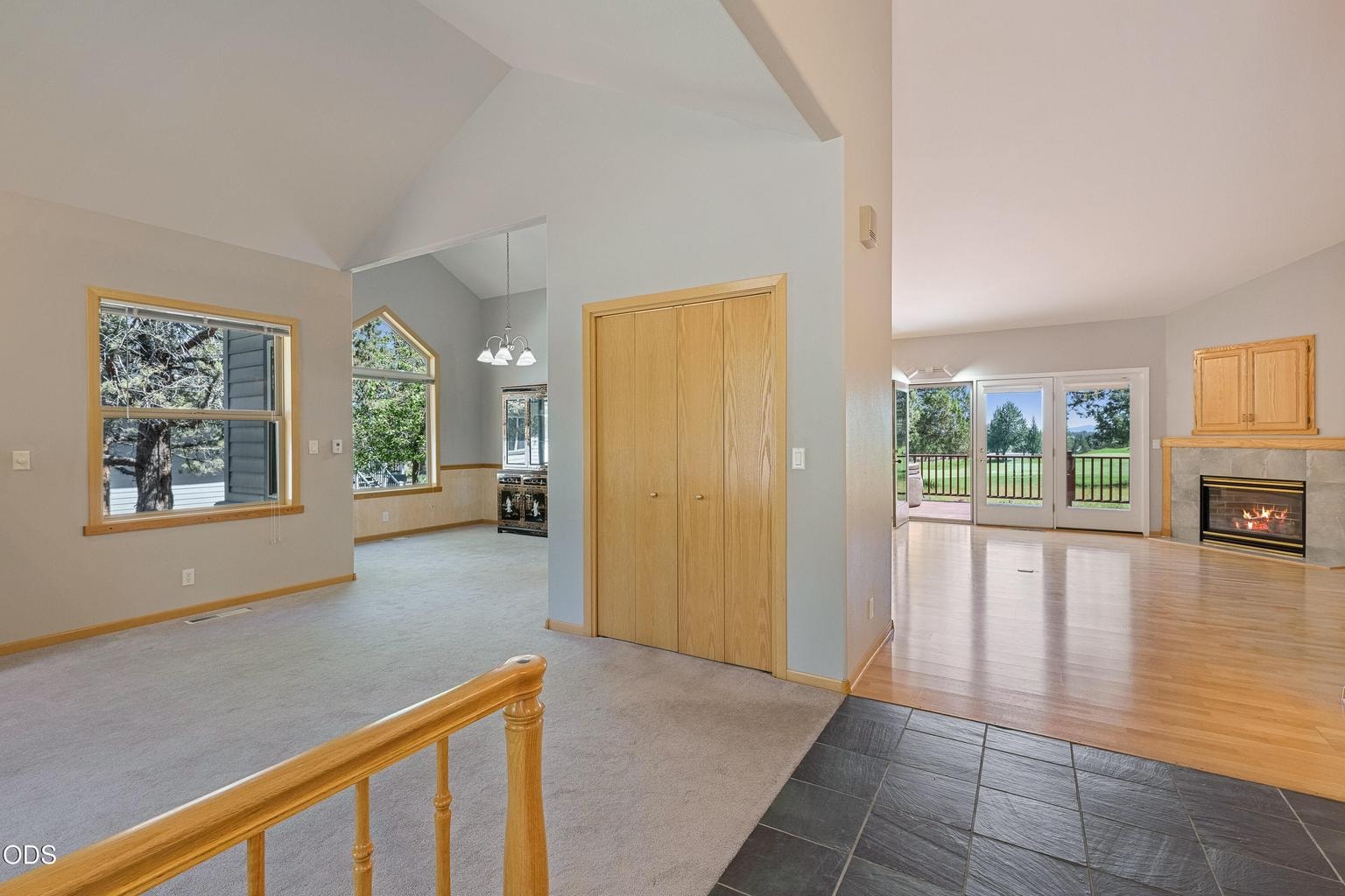 Vaulted ceilings.
