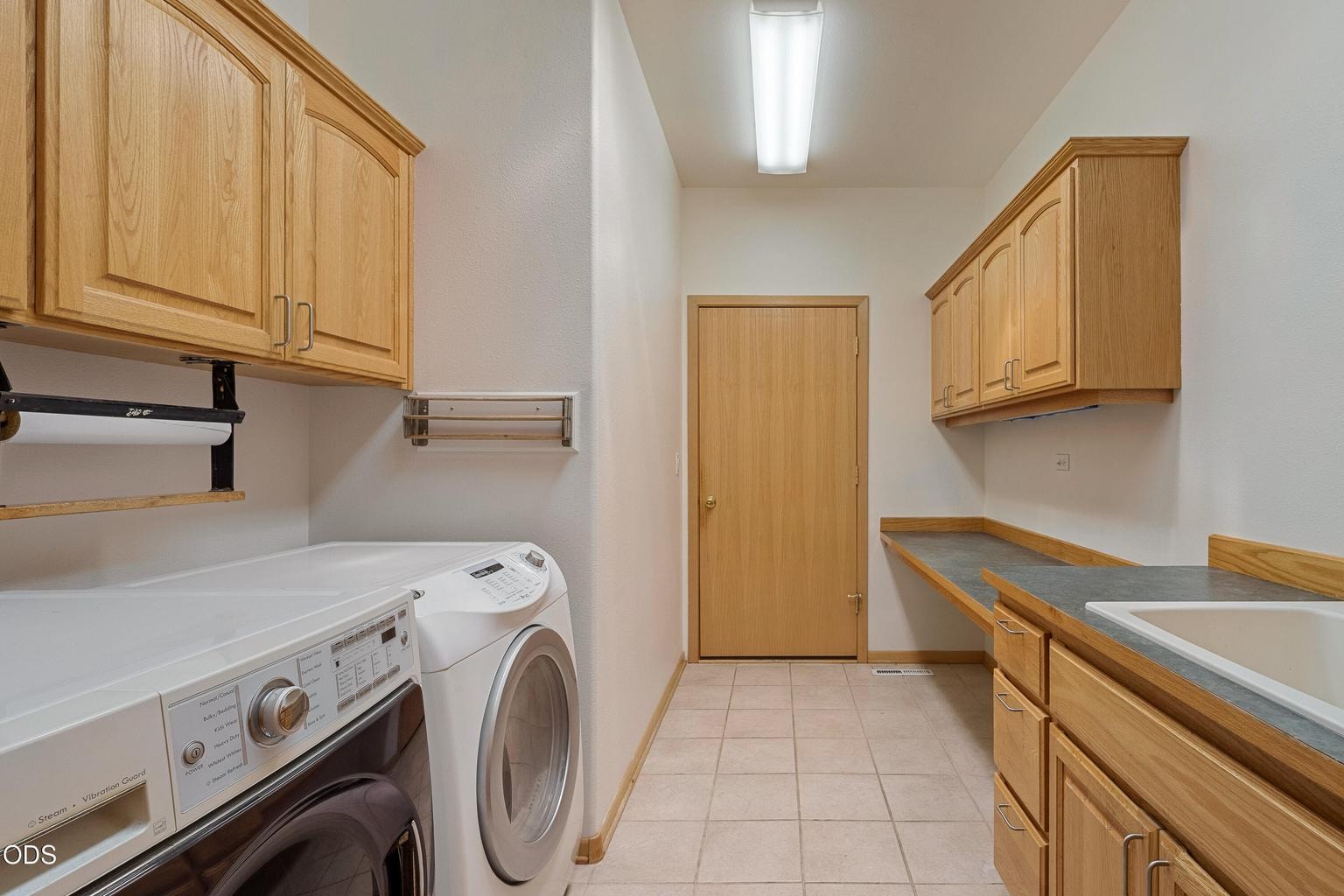 Spacious laundry area.