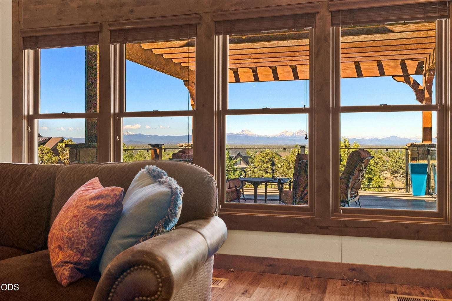 Panoramic mountain views from the many windows of the great room