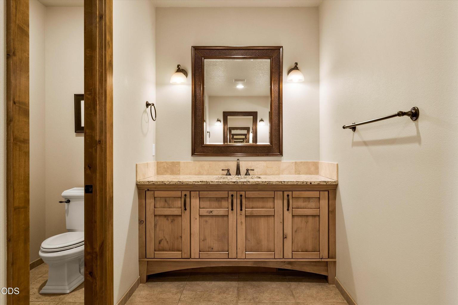 Second vanity in the primary bathroom and water closet