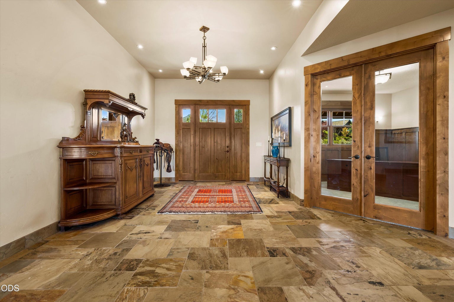 French doors to office