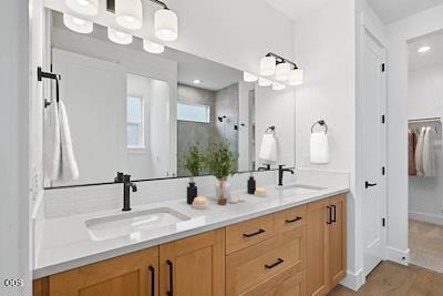 Subject property primary bath with virtual staging