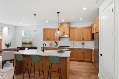 Subject property kitchen and dining area with virtual staging