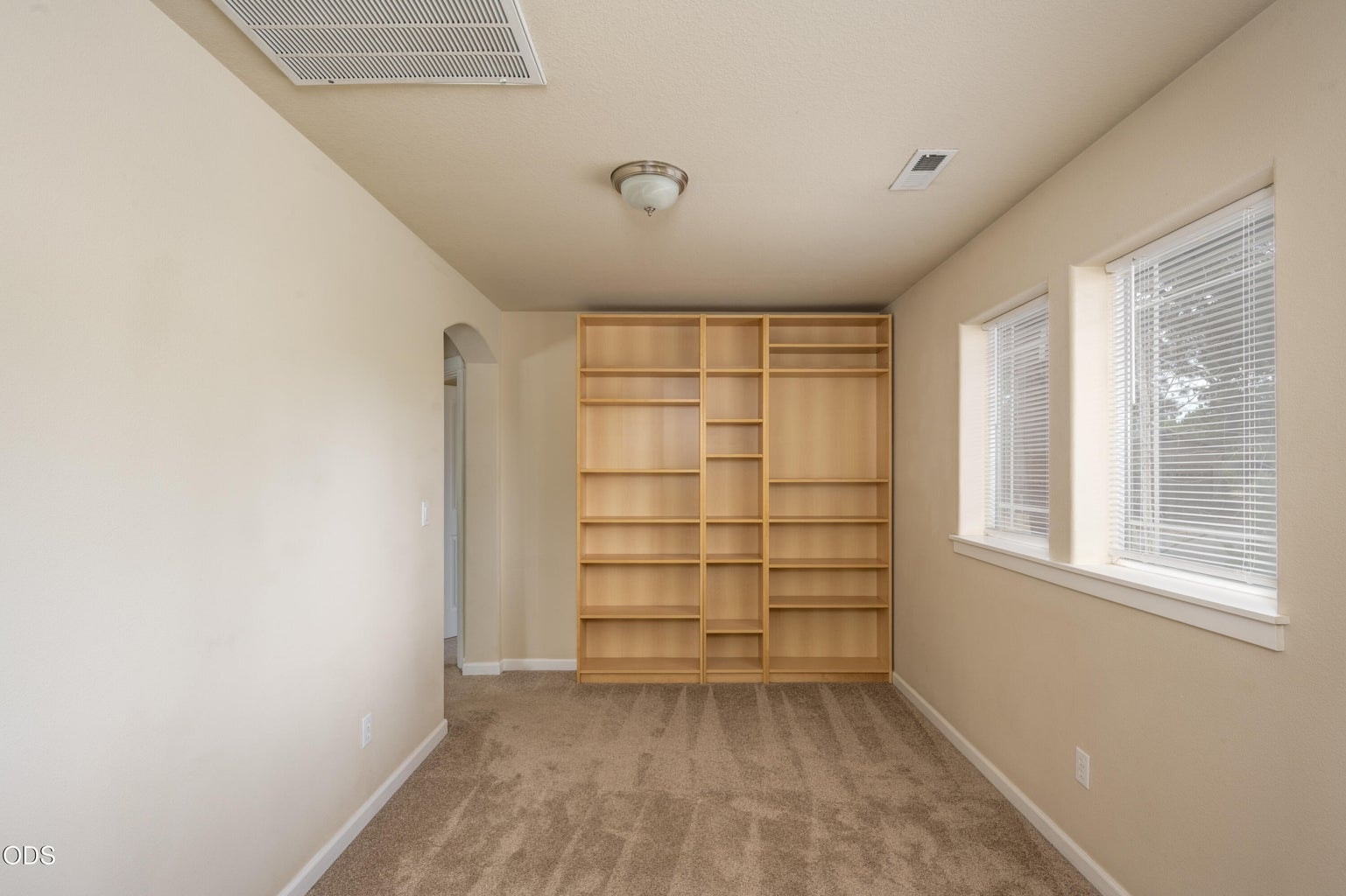 Bonus room with convenient built-in storage unit