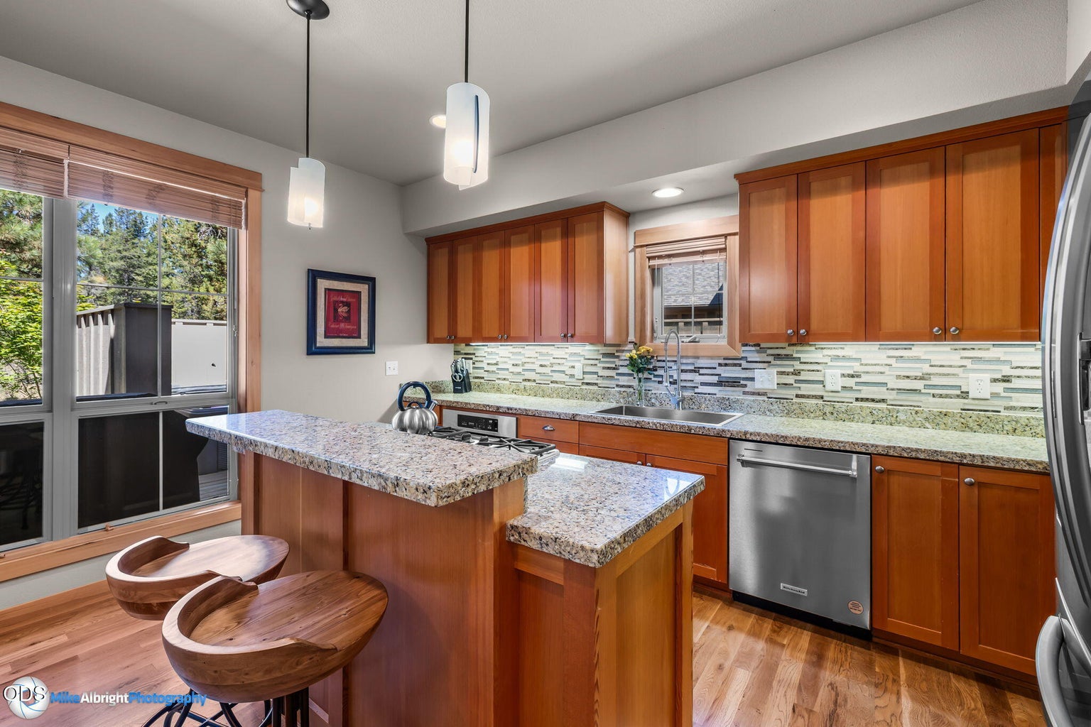 Appliances, pots, pans, dishes, glasses, silverware, it ALL stays