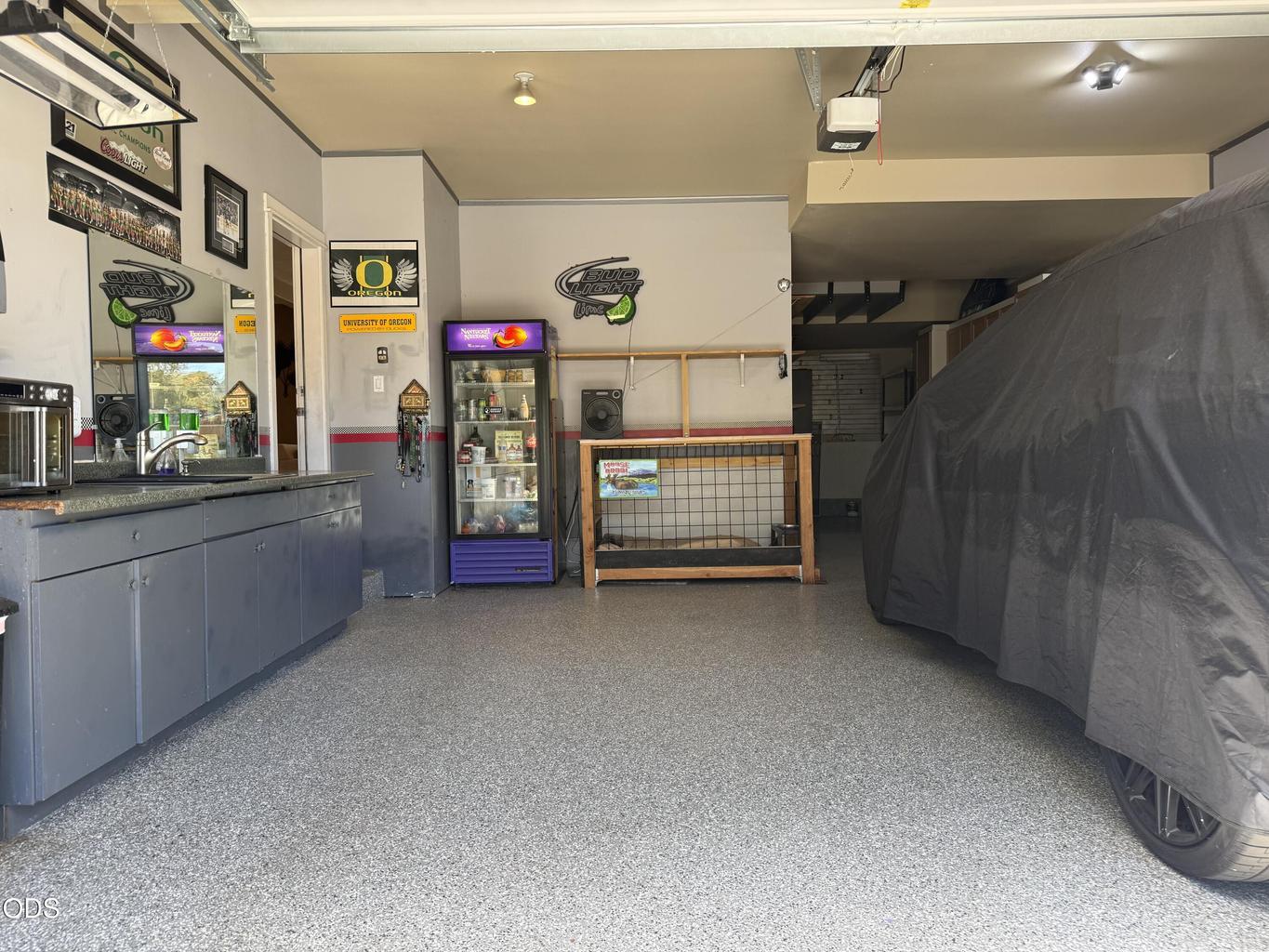 Epoxy coated garage floor
