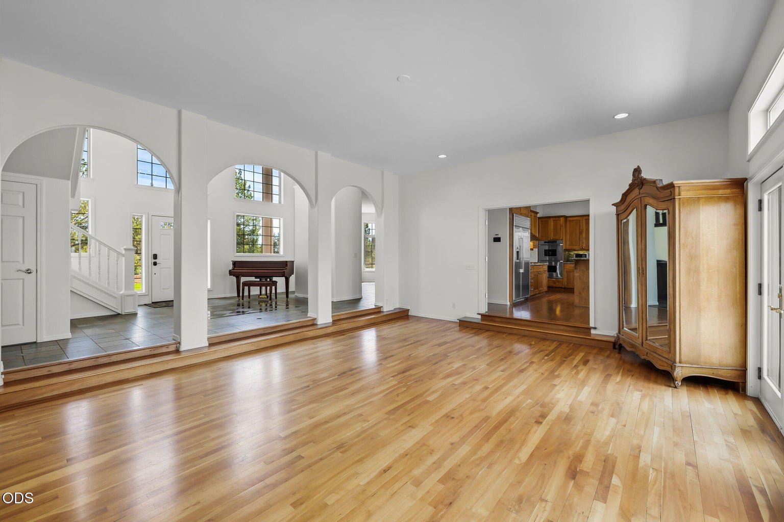 Living room view towards entry