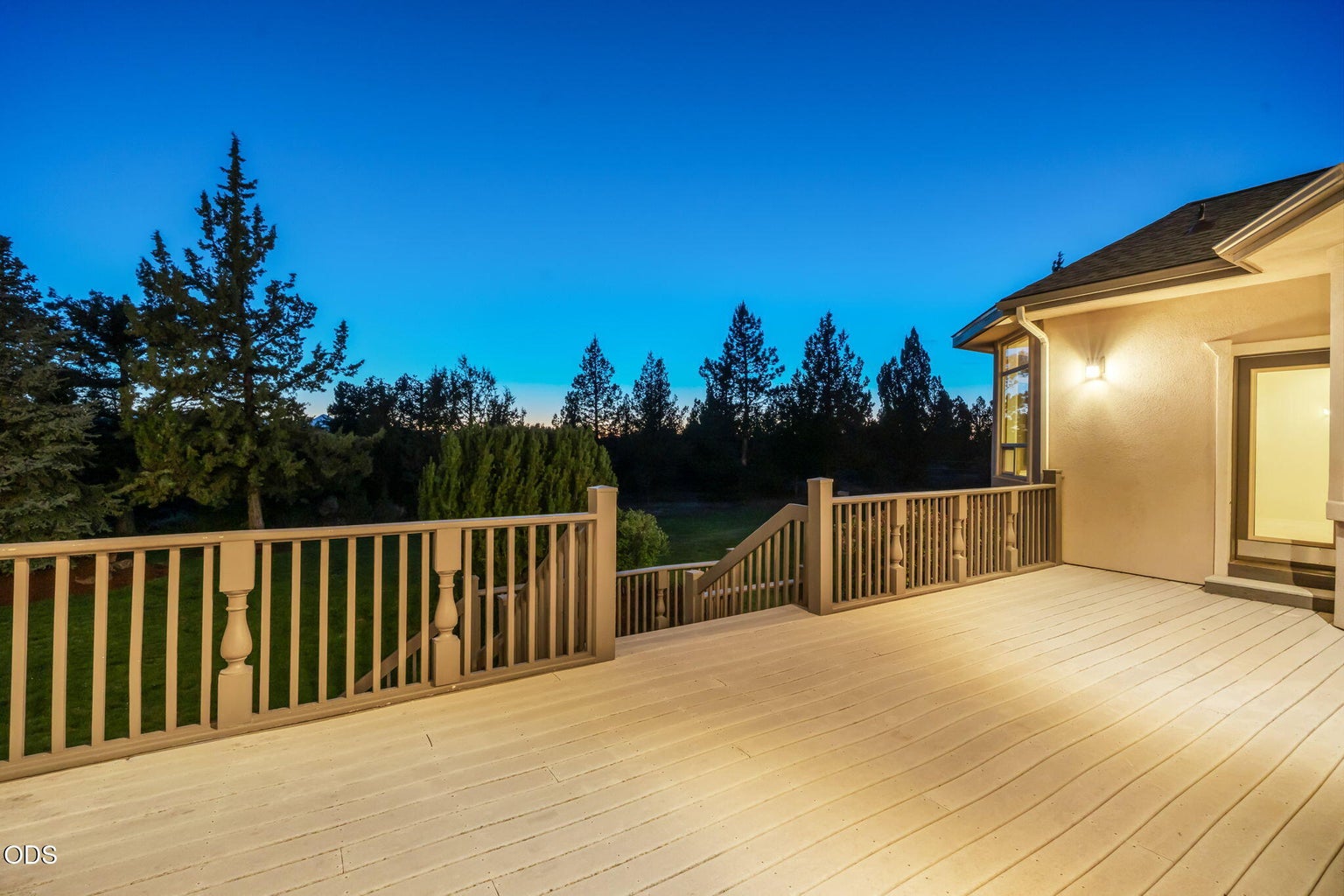 Back deck at sunset