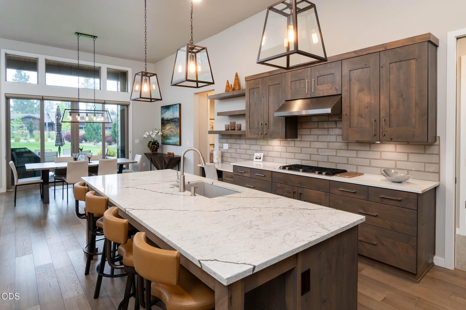 Dining area opens to back patio