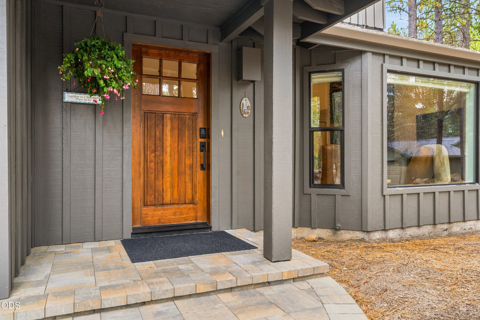 beautiful stone paver front entry
