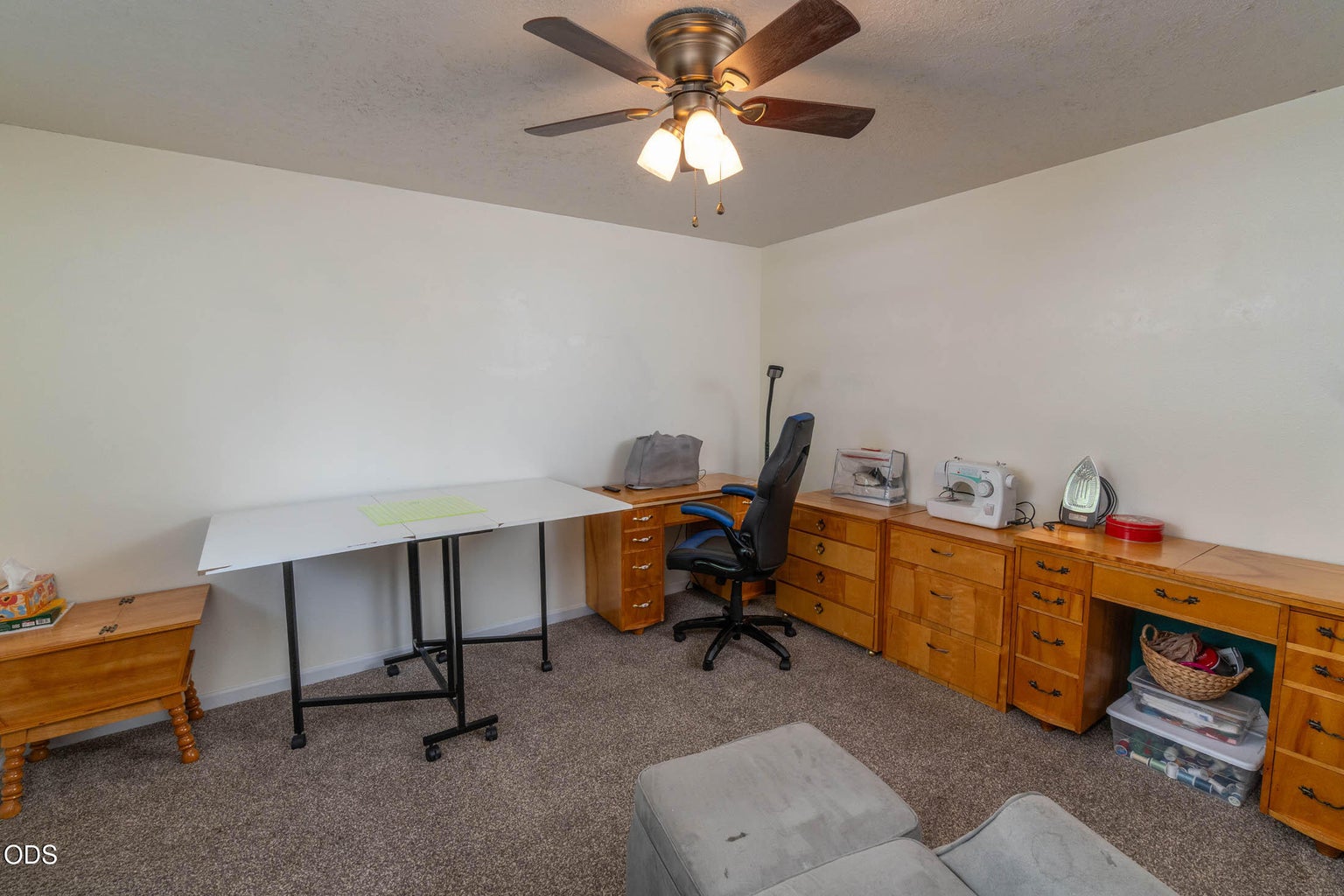 The 3rd bedroom is currently used for sewing and crafts. You will notice the wonderful bedroom sizes in this home.