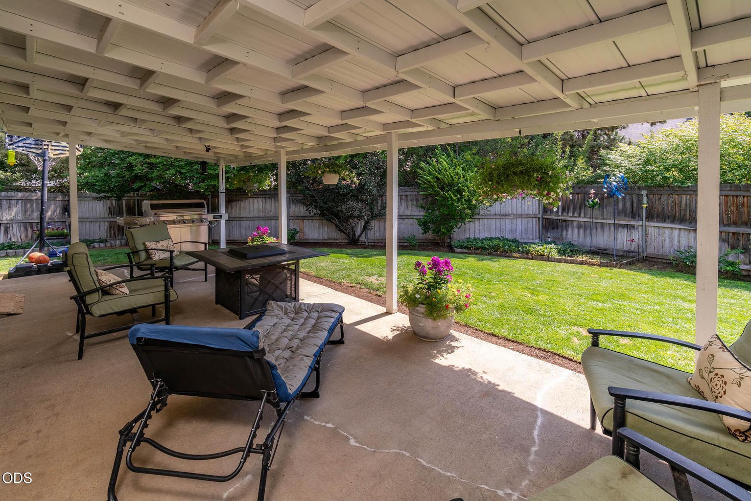 The covered patio is one of the enchanting and favorite features at 12' X 29'. Plenty of room for BBQ, just relaxing, watching kids, grandkids, or pets. Everybody loves this spot!