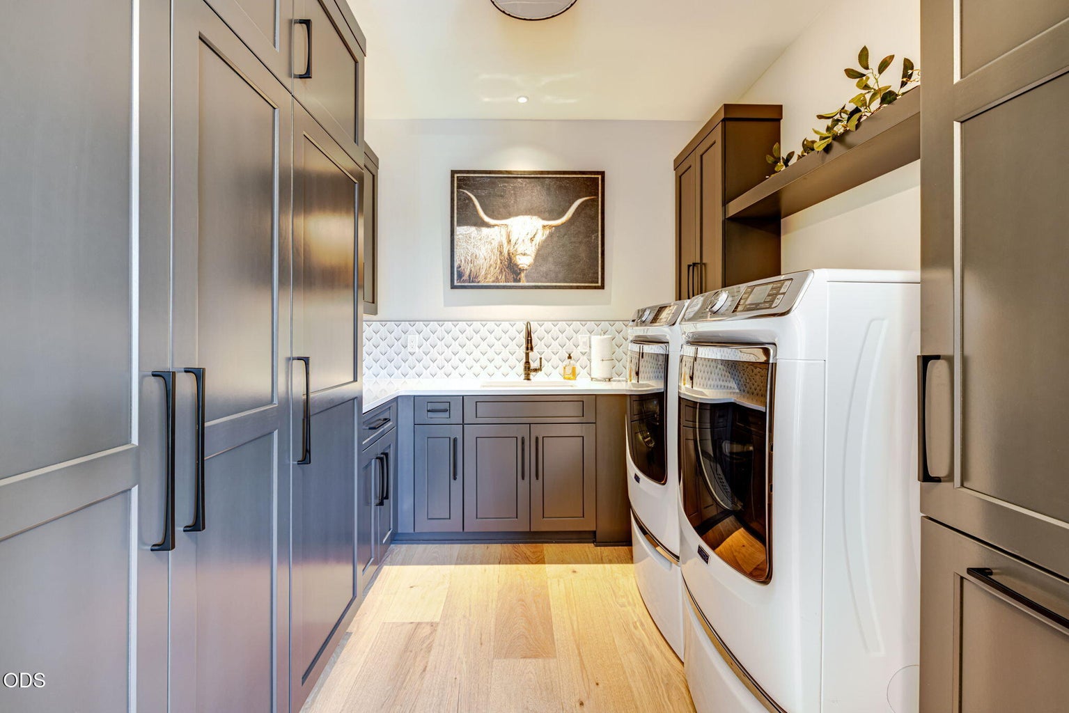 Utiity room with counter space and generous built ins