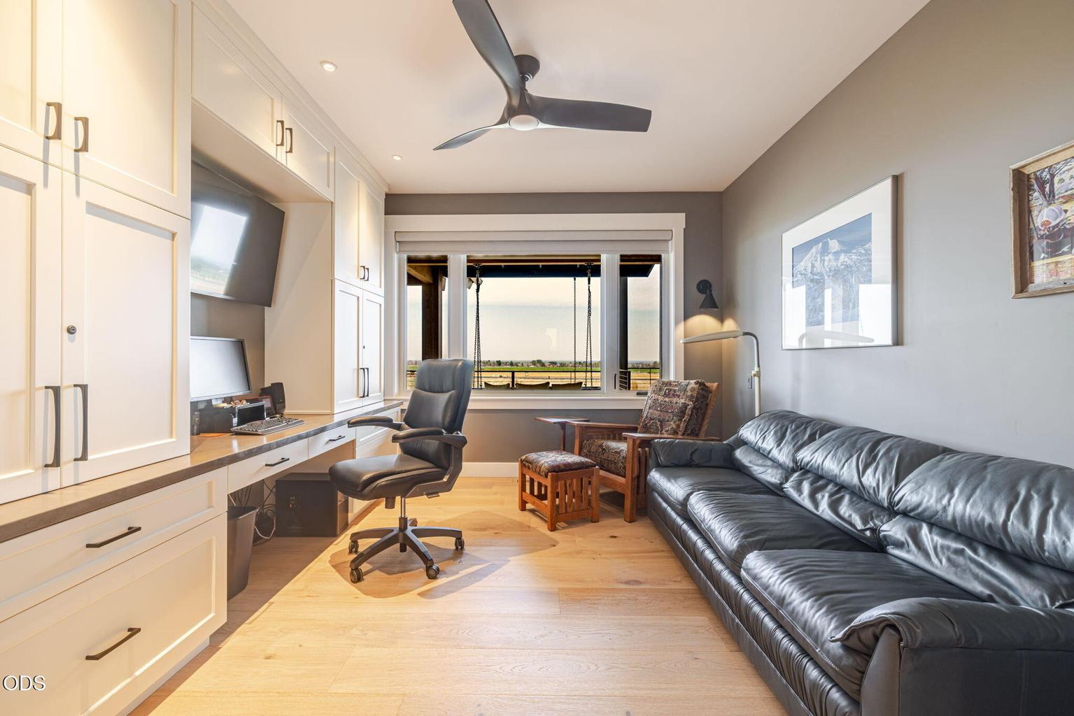 Spacious office with built-ins