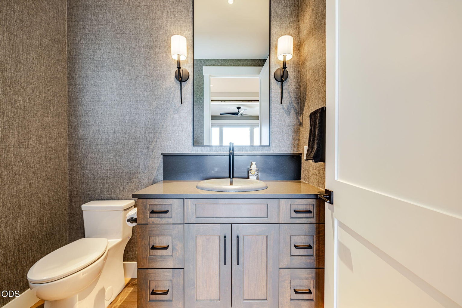 Half bath across from the office