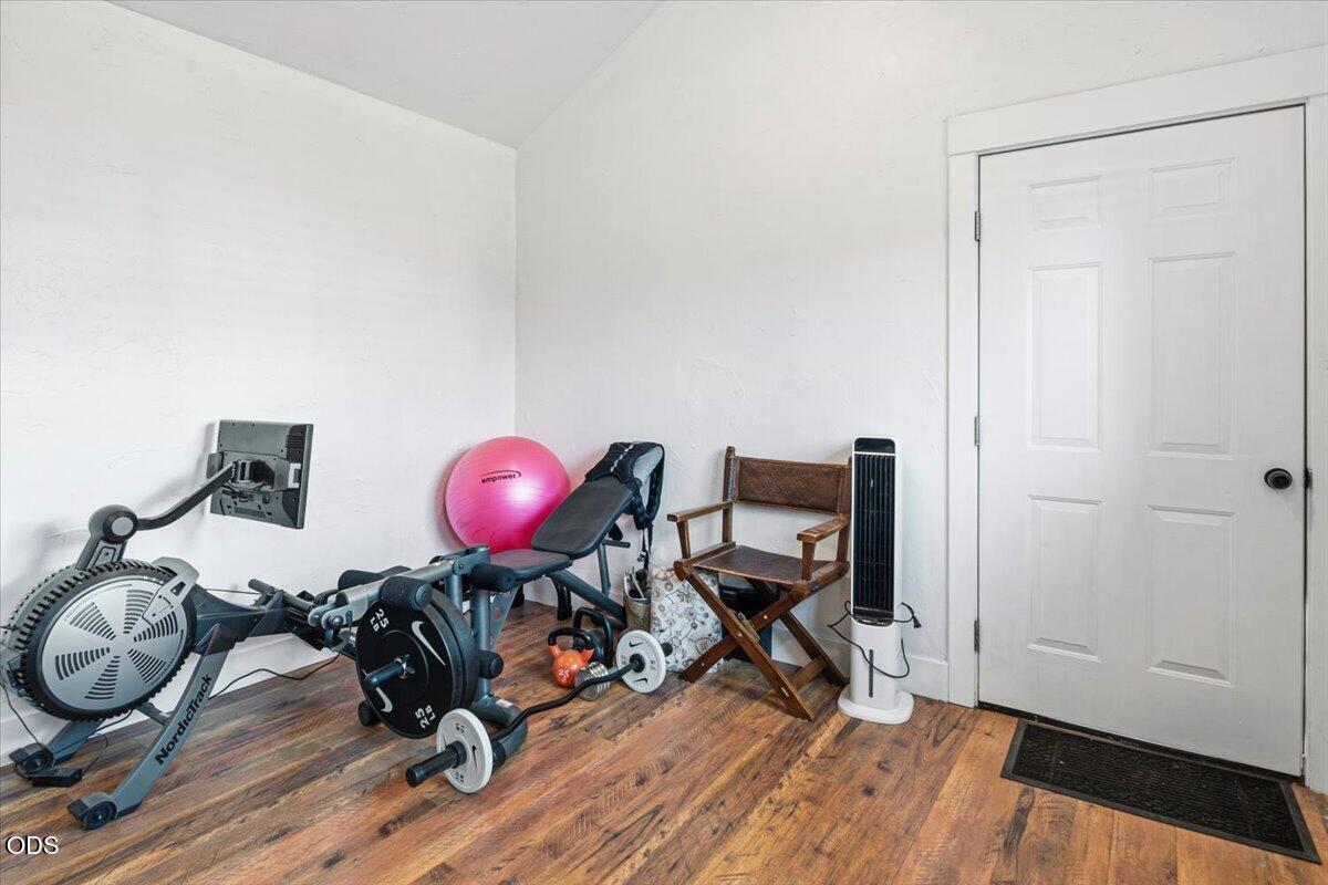 Workout from home! Mixed uses for this space for sure.