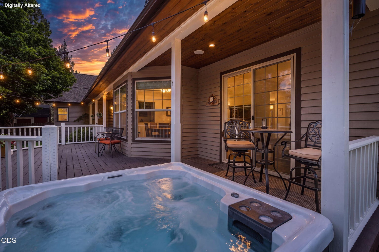 Great way to end the day with a dip in the hot tub or just relaxing in this private setting