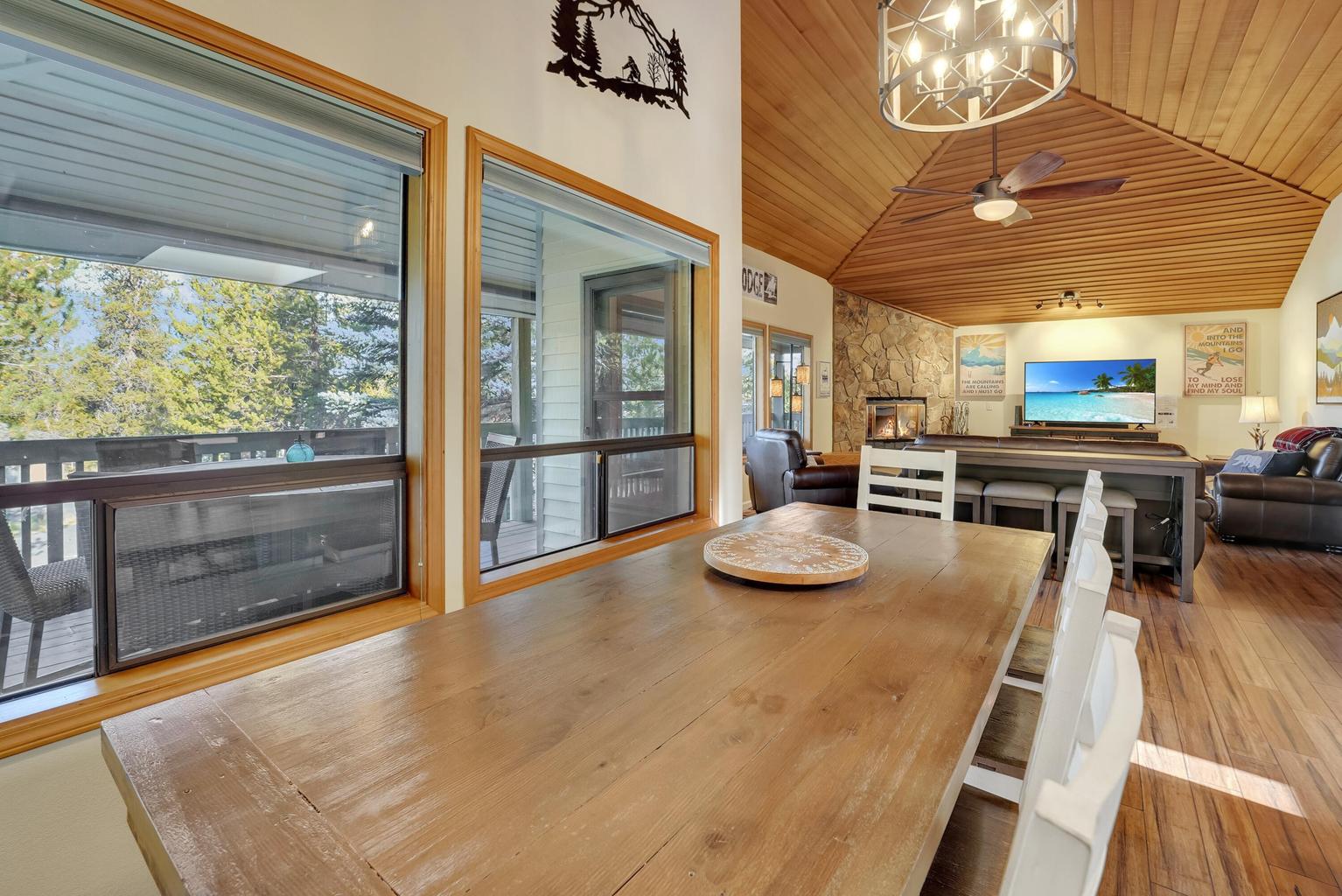 Dining Area with Vaulted Ceilings & Seating for 8