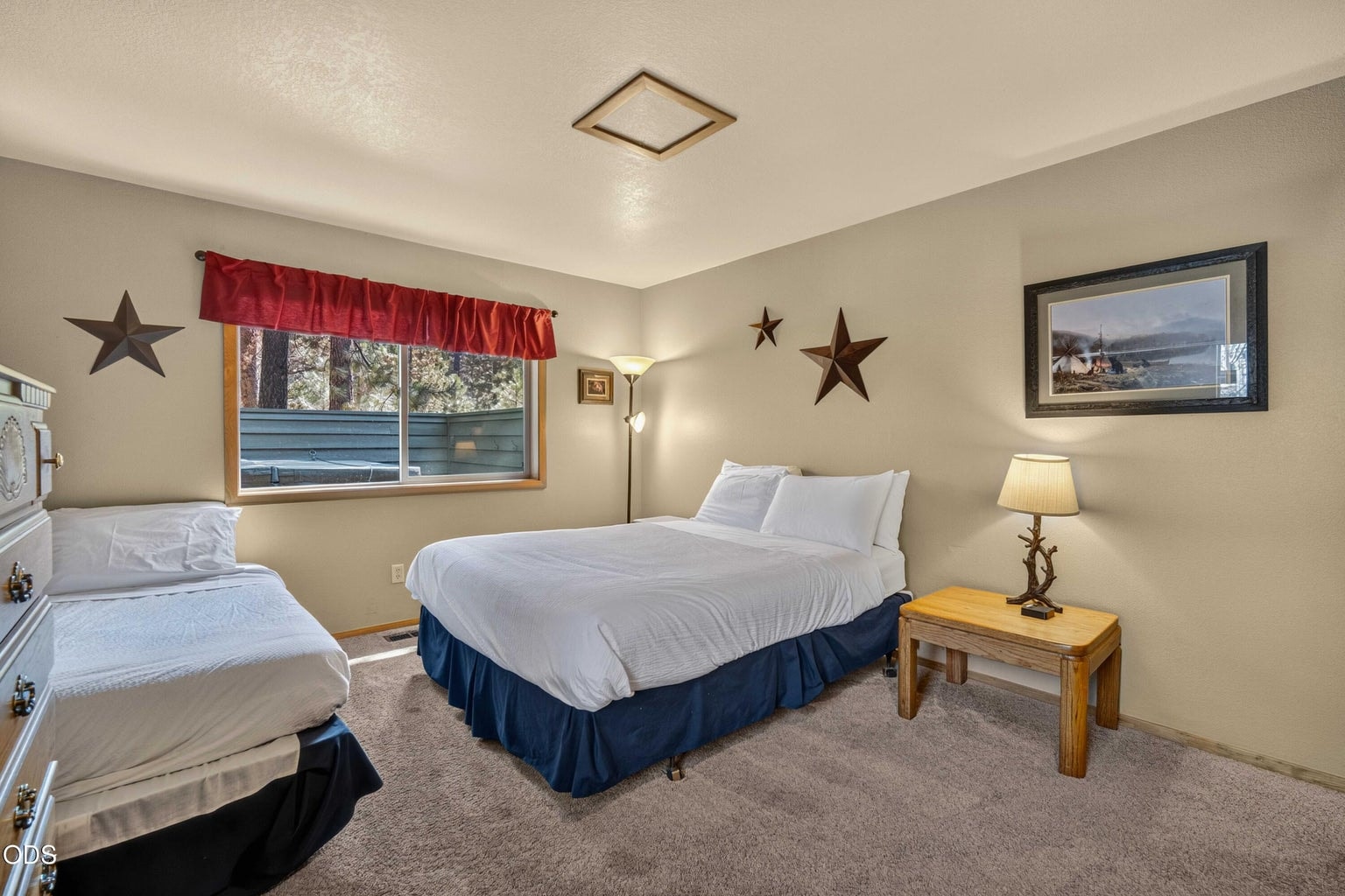 Generous room dimensions provide flexibility for a variety of sleeping arrangements and uses.