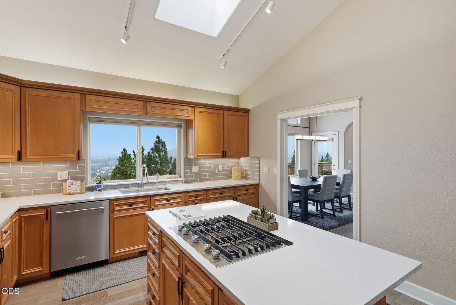Kitchen and dining with Deck Access