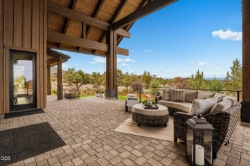 Serene sitting, cooking, or lounging space from the back patio